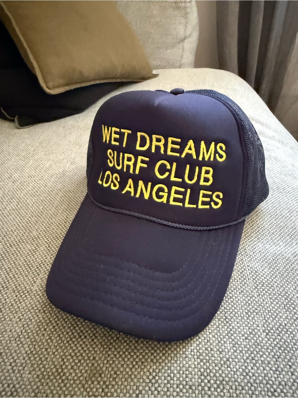 Wet Dreams Surf Club Los Angeles Navy & Yellow Trucker Hat
